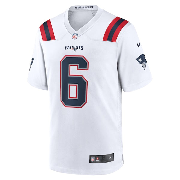 Christian Gonzalez New England Patriots Nike Game Jersey - White/Navy/Red - Image 3