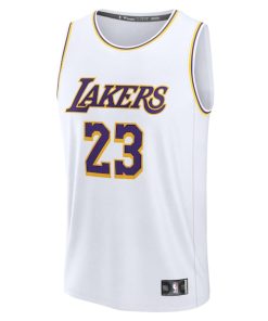 Alternative view of LeBron James Los Angeles Lakers  Youth Fast Break Replica Player Jersey - Association Edition - White