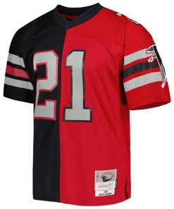 Alternative view of Deion Sanders Atlanta Falcons 1989 Split Legacy Replica Jersey - Black/Red