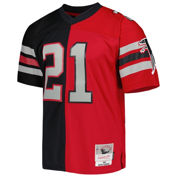Deion Sanders Atlanta Falcons 1989 Split Legacy Replica Jersey - Black/Red - Image 2