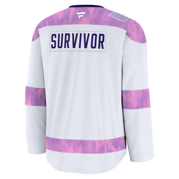 San Jose Sharks Hockey Fights Cancer Practice Jersey - White - Image 3