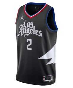 Alternative view of Kawhi Leonard LA Clippers Jordan Brand Unisex Swingman Jersey - Statement Edition - Black