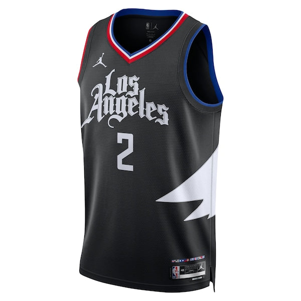Kawhi Leonard LA Clippers Jordan Brand Unisex Swingman Jersey - Statement Edition - Black - Image 2