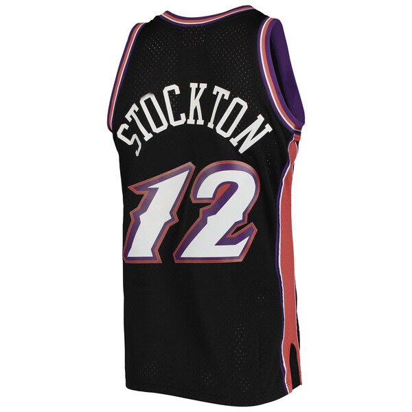 John Stockton Utah Jazz 1998/99 Hardwood Classics Swingman Jersey - Black - Image 3