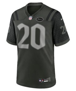 Alternative view of Breece Hall New York Jets Nike 2025 Rivalries Collection Game Jersey - Gotham Green