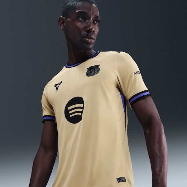 Barcelona Nike 2025/26 Away Stadium Replica Jersey - Gold/Navy - Image 9