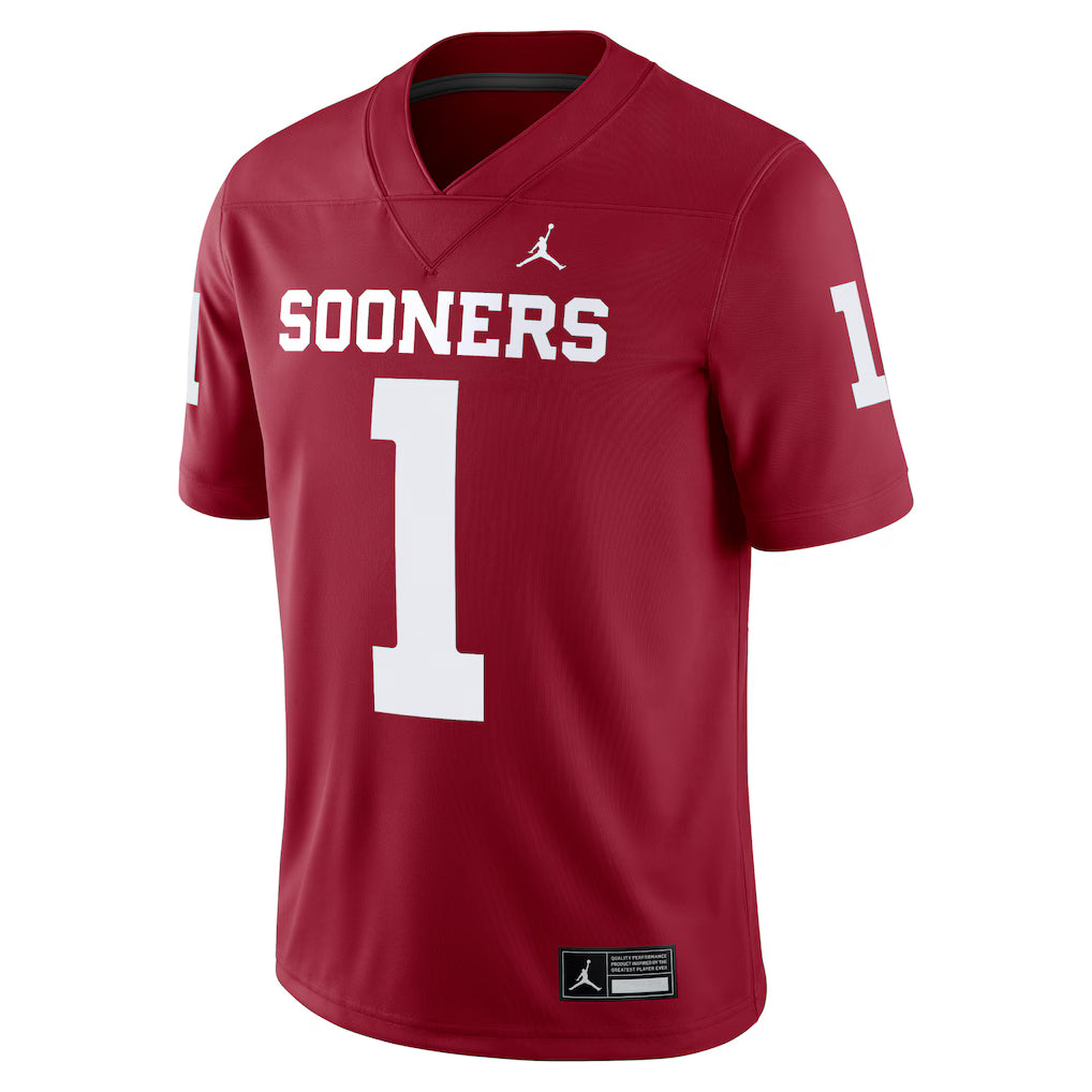 #1 Oklahoma Sooners Jordan Brand Game Jersey - Crimson/White - Image 4