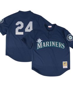 Seattle Mariners Profile Big & Tall Cooperstown Collection Mesh Batting Practice Jersey - Navy