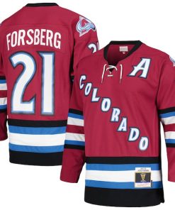Peter Forsberg Colorado Avalanche  2001/02 Alternate Captain Blue Line Player Jersey - Maroon
