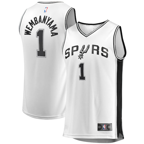 Victor Wembanyama San Antonio Spurs Fast Break Replica Player Jersey - Association Edition - White/Black - Image 2