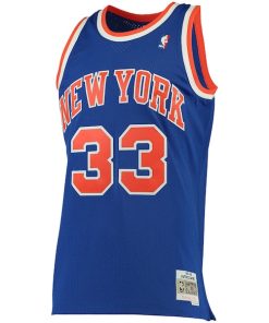 Alternative view of Patrick Ewing New York Knicks 1991/92 Big & Tall Hardwood Classics Swingman Jersey - Blue