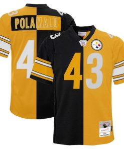 Troy Polamalu Pittsburgh Steelers Youth Split Legacy Jersey - Black/Gold
