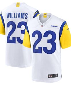 Alternative view of Kyren Williams Los Angeles Rams Nike  Game Jersey -  White/Royal