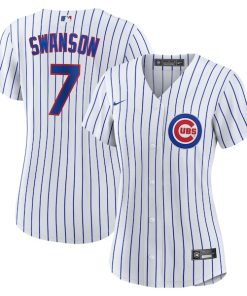 Dansby Swanson Chicago Cubs Nike Women's Home Replica Player Jersey - White/Royal