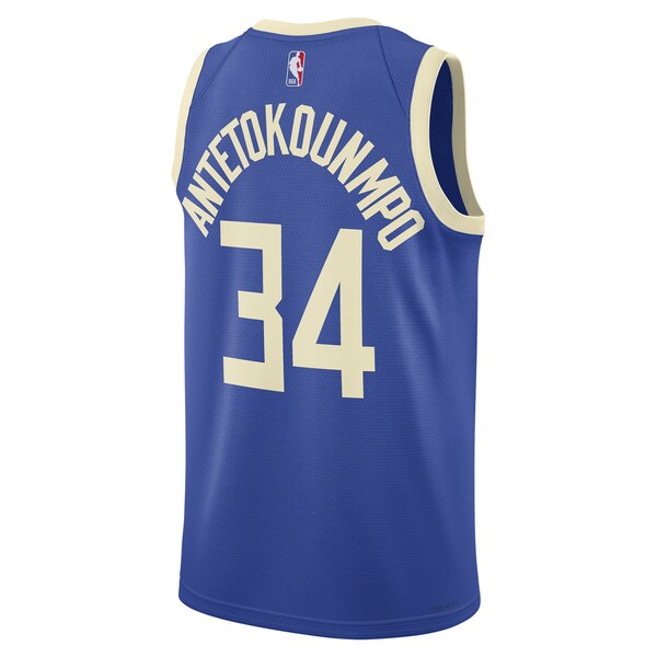 Giannis Antetokounmpo Milwaukee Bucks Nike Unisex 2024/25 Swingman Player Jersey - City Edition - Royal - Image 3