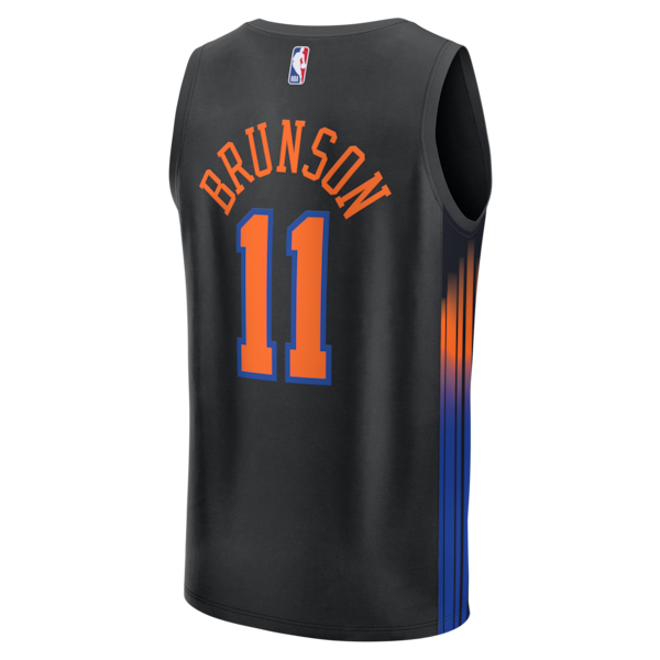 Jalen Brunson New York Knicks Youth Fast Break Jersey - Statement Edition - Black - Image 3