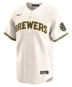 Alternative view of Milwaukee Brewers Nike Home Limited Jersey - Cream
