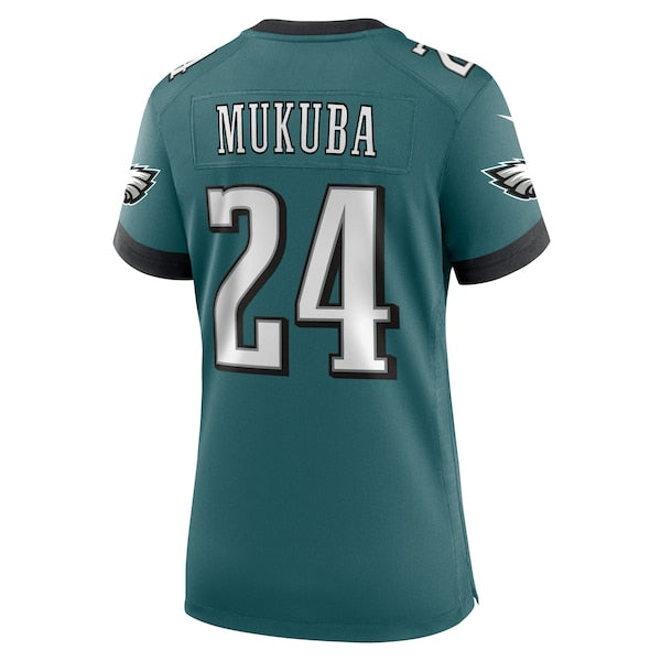 Andrew Mukuba Philadelphia Eagles Nike Women's Team Game Jersey - Midnight Green - Image 3