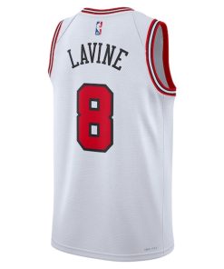 Alternative view of Zach LaVine Chicago Bulls Nike Unisex Swingman Jersey - Association Edition - White/Red