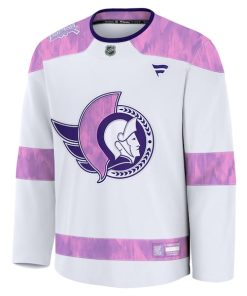 Alternative view of Ottawa Senators  2024 Hockey Fights Cancer Practice Jersey - White