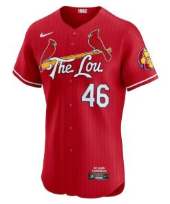 Alternative view of Paul Goldschmidt St. Louis Cardinals Nike 2024 City Connect Elite Player Jersey - Red