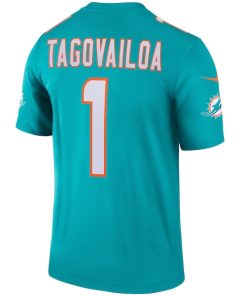 Alternative view of Tua Tagovailoa Miami Dolphins Nike Legend Jersey - Aqua