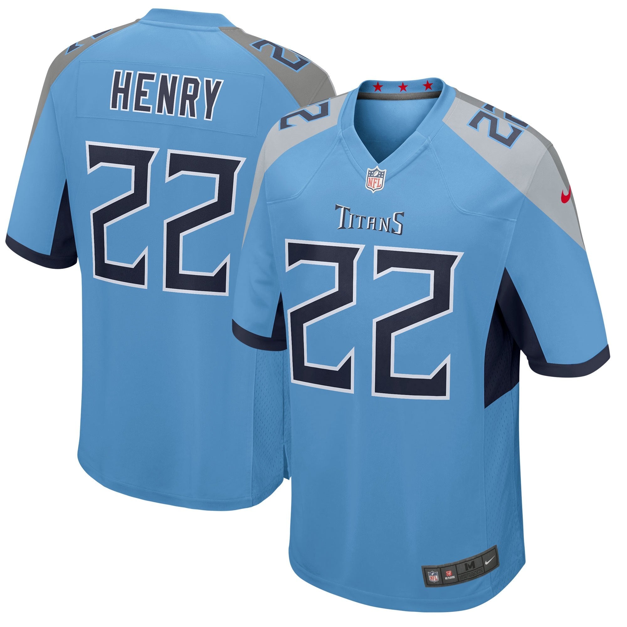 Derrick Henry Tennessee Titans Nike Youth Game Jersey - White/Light Blue/Navy - Image 6