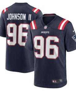 Alternative view of Eric Johnson II New England Patriots Nike  Game Jersey -  Navy
