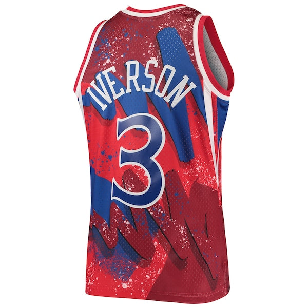 Allen Iverson Philadelphia 76ers Hardwood Classics 1996/97 Hyper Hoops Swingman Jersey - Red - Image 3