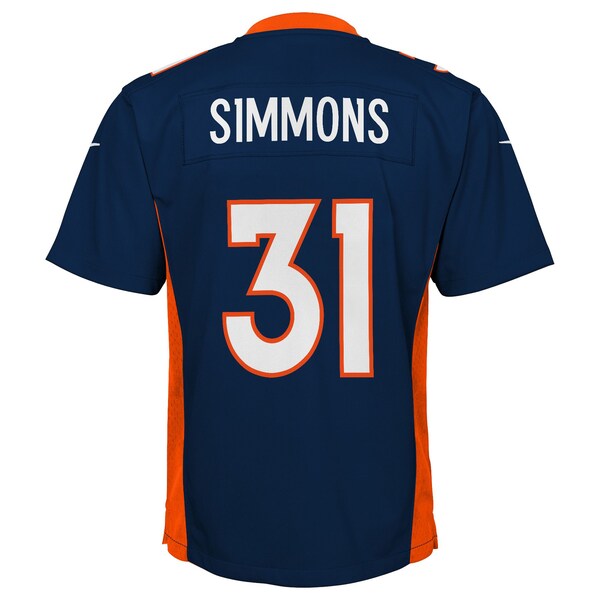 Justin Simmons Denver Broncos Nike Youth Game Jersey - Navy - Image 3
