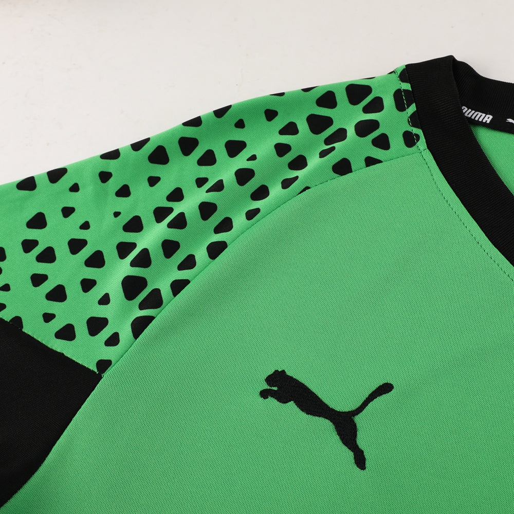 Puma Short Sleeve Training Jersey Set-PD02-Green/Black - Image 11
