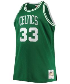 Alternative view of Larry Bird Boston Celtics Big & Tall 1985/86 NBA 75th Anniversary Diamond Swingman Jersey - Kelly Green