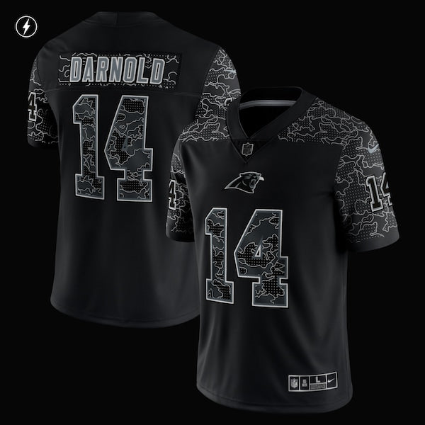 Sam Darnold Carolina Panthers Nike RFLCTV Limited Jersey - Black - Image 2