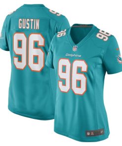 Porter Gustin Miami Dolphins Nike Women's Game Player Jersey - Aqua