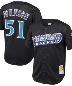 Randy Johnson Arizona Diamondbacks Youth Cooperstown Collection Mesh Batting Practice Jersey - Black