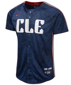 Alternative view of Shane Bieber Cleveland Guardians Nike Youth 2024 City Connect Limited Jersey - Navy