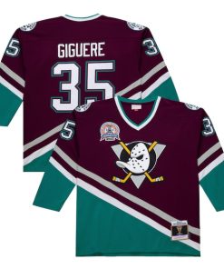 Jean-Sebastien Giguere Anaheim Ducks 2002-03 Power Play Jersey - Purple