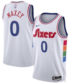 Tyrese Maxey Philadelphia 76ers Nike Unisex 2024/25 Swingman Player Jersey - City Edition - White