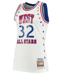 Alternative view of Magic Johnson Los Angeles Lakers 1983 NBA All-Star Game Hardwood Classics Authentic Jersey - White