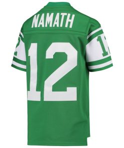 Alternative view of Joe Namath New York Jets Youth 1968 Legacy Retired Player Jersey - Green