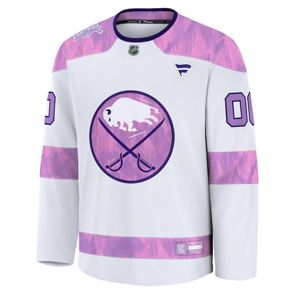 Buffalo Sabres 2024 Hockey Fights Cancer Custom Practice Jersey - White - Image 2