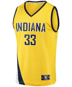 Alternative view of Myles Turner Indiana Pacers  Fast Break Replica Jersey - Statement Edition - Gold