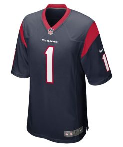 Alternative view of Number 1 Dad Houston Texans Nike Game Jersey - Navy