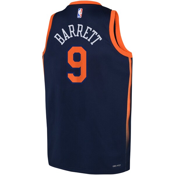RJ Barrett New York Knicks Jordan Brand Youth Swingman Jersey - Statement - Navy - Image 3