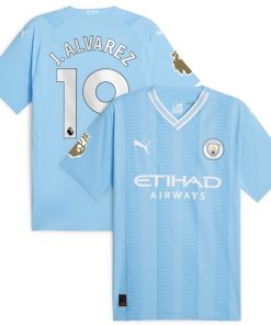 Juli¨¢n ¨¢lvarez Manchester City Puma 2023/24 Home Authentic Player Jersey - Sky Blue