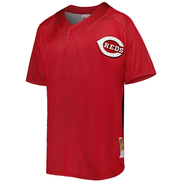 Ken Griffey Jr. Cincinnati Reds Cooperstown Collection Mesh Batting Practice Button-Up Jersey - Red - Image 2