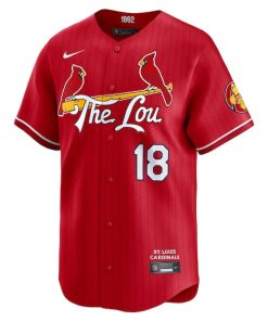 Alternative view of Jordan Walker St. Louis Cardinals Nike 2024 City Connect Limited Player Jersey - Red