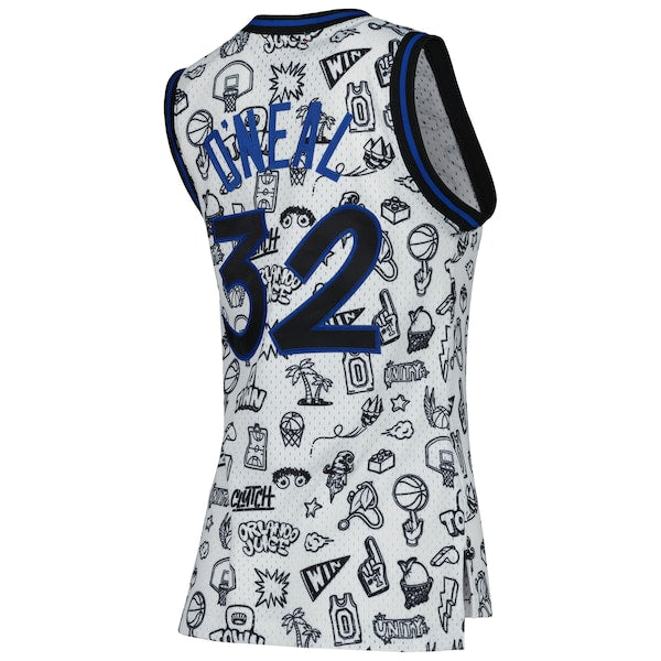 Shaquille O'Neal Orlando Magic Women's 1994 Doodle Swingman Jersey - White - Image 3