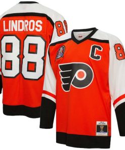 Eric Lindros Philadelphia Flyers Captain Patch 1996/97 Blue Line Player Jersey - Orange