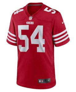 Alternative view of Fred Warner San Francisco 49ers Nike Player Game Jersey - Scarlet